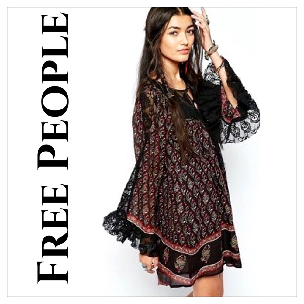 Free People Nomad Child Lace Boho Tunic Dress